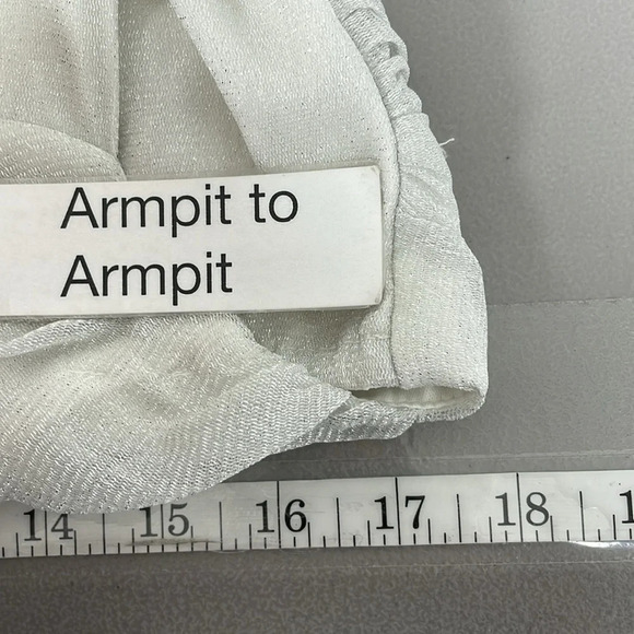 Jonathan Martin Dress Women's 16 White Sparkles Sleeveless V-Neck Boho - Picture 13 of 16